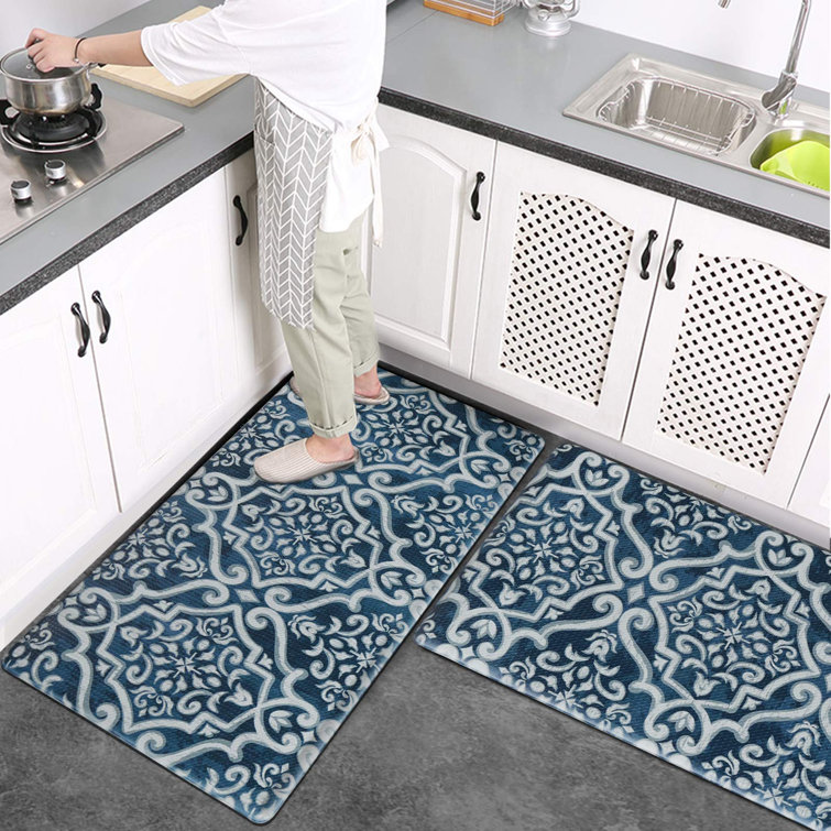 Prep & Savour Kitchen Mat Set Of 2 Pieces, Anti Fatigue Cushioned